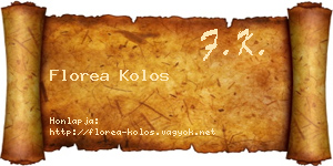 Florea Kolos névjegykártya