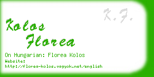 kolos florea business card